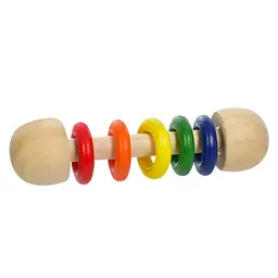 Деревянная игрушка Погремушка, 10 см, 13x6x3 см (в ассортименте)