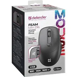 Мишка Defender Feam MM-296 Wireless Black (52296) - мініатюра 4