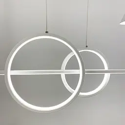 Видовжена біла LED люстра з 2 конусними плафонами Line.F Довжина 120 см - мініатюра 2