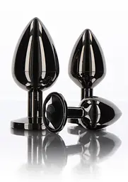 Анальна пробка Taboom Butt Plug With Diamond Jewel L, 9.5 см (чорний) - мініатюра 3