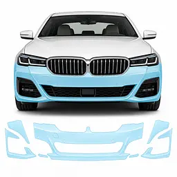 Антигравійна захисна бронеплівка за лекалами для BMW 5 Series G30 facelift 2020-2023 - передній бампер