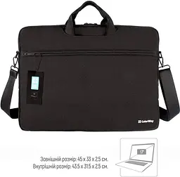 Сумка для ноутбука ColorWay 17.3" Casual Black (CW-LBC173-BK) - мініатюра 4