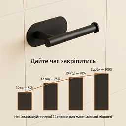 Тримач для туалетного паперу, нержавіюча сталь, чорний - мініатюра 5
