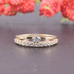 Каблучка з жовтого золота з фіанітами 17 K-0134