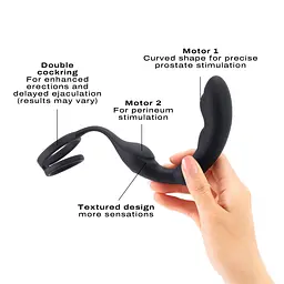 Массажер простаты Dorcel P-Ring с эрекционным кольцом и пультом ДУ - мініатюра 3