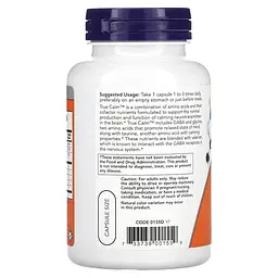 Амінокислота NOW True Calm, 90 вегакапсул - мініатюра 3