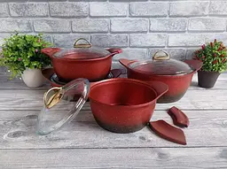 Набір посуду O.M.S. Collection 3038 Red 8 предметів - мініатюра 3