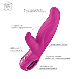 Вібратор-кролик для точки А Fun Factory LADY BI Magenta, 2 мотори, 12 режимів - мініатюра 7