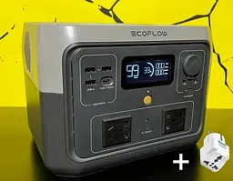 Зарядна станція EcoFlow River 2 MAX 512 Вт*ч 1000ВТ CN + перехідники під євро вилку в комплекті - мініатюра 2