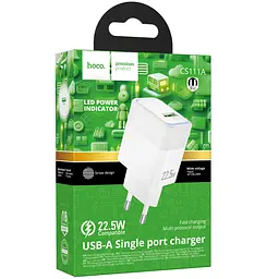Мережевний зарядний пристрій Hoco CS111A Lounge PD22.5W 1USB-C White - мініатюра 2