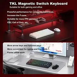 Ігрова магнітна клавіатура MCHOSE Jet 75 / Hall Effect / Magnetic Kailh Magnetic God Switch / Black - мініатюра 4