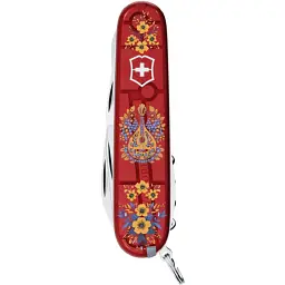 Ніж Victorinox Climber Ukraine 91мм,14функ,черв прозор ,Українські мотиви - мініатюра 2