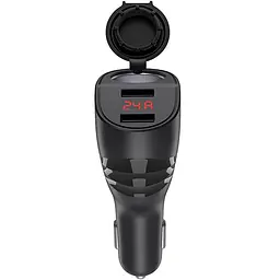 Автомобільний зарядний пристрій Hoco Z34 Display Black 3.1 A 2 USB + Cigarette Lighter Car - мініатюра 2