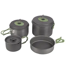 Набір посуду Bo-Camp Explorer 4 Pieces Hard Anodized Grey/Green (2200244) - мініатюра 1