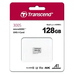 Карта пам'яті Transcend 128GB microSDXC class 10 UHS-I U3 A1 (TS128GUSD300S) - мініатюра 2