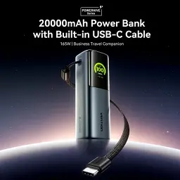 Батарея універсальна Vention 20000 mAh 165W Gray TFT Display Type (FKFH0) - мініатюра 4