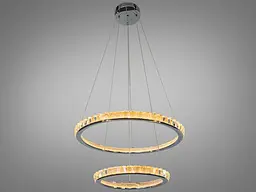 Підвісна LED люстра Diasha 66081/600+400CH, хром, 82 W, освітлення 10-22 м2
