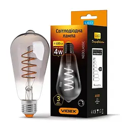 Лампочка Videx Filament ST64FGD 4W E27 2100K 220V (VL-ST64FGD-04272) - мініатюра 2