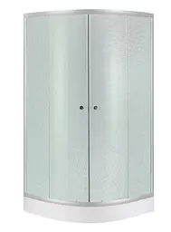 Набір Lidz Душова кабіна Latwa SC80x80.SAT.LOW.FR, напівкругла, скло Frost 4 мм + Душовий піддон Kapielka ST80x80x15