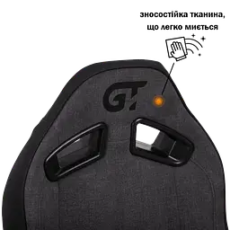 Геймерське крісло GT Racer чорне з темно-сірим (X-8009 Fabric Dark Gray/Black XL) - мініатюра 7