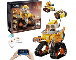 Конструктор робот програмований STEM-робот 3 в 1 Robot  W - bot CaDa з пультом і додатком робот-трансформер для дітей на радіокеруванні, 455 деталі
