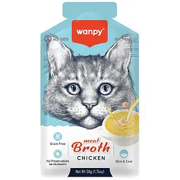 Вологий корм для котів Wanpy Meat Broths Chicken суп-бульйон із куркою 50 г