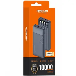 Портативний ЗП Power Bank Amaya F129 22.5W with cable 10000 mAh Black - мініатюра 2
