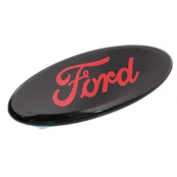 Емблема FORD чорна+червоний напис 125х50 мм пластик (на скотчі)