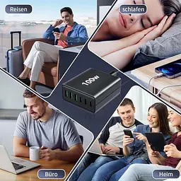 Мережевий зарядний пристрій USB-C 100W на 6 портів - мініатюра 3