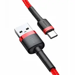 Дата кабель Baseus Cafule USB to Type-C Cable 3A (1m) (CATKLF-B) Червоний/Чорний