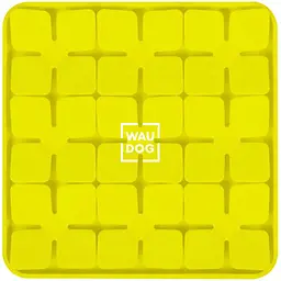 Миска-килимок для собак та котів Waudog Silicone для пошуку корму 205х205х17 мм жовтий