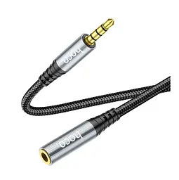 Кабель подовжувач mini-Jack 3,5 Male — mini-Jack 3,5 Female HOCO UPA-20 2 м, GOLD Stereo Jack, Black - мініатюра 3
