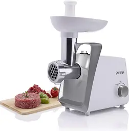Gorenje М'ясорубка, 1600Вт, 2,2кг/хв, 2 решітки, пластик, білий - мініатюра 4