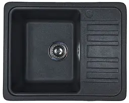 Кухонна мийка Adamant SMALL чорна 570x455x180 мм, з крилом 57 см - мініатюра 1
