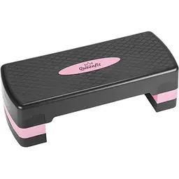 Степ-платформа Queenfit 3-х рівнева чорно-рожева