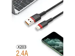 Кабель WUW X203 USB Type-A to Lightning 1m Black (6972573336210) - мініатюра 2