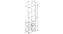 Шафа Анжело Ferrum-decor на 3 полиці з 4 ящиками 1900x600x380 ДСП Біла 16 мм (FRD-104983) - мініатюра 4