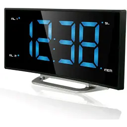 Годинник настільний з радіо Technoline WT460 Blue LED Black/Silver (WT460 blaue LED) - мініатюра 3