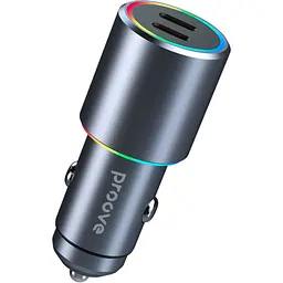 Автомобільний зарядний пристрій Proove Double Energy 50W Type-C + Type-C Metal Gray (ACDE50022206) [130292]