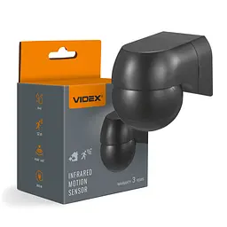 Датчик руху та освітленості Videx VL-SPW11B інфрачервоний чорний 220V 800W IP44 (28934-000)