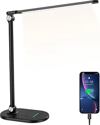 Настільна LED-лампа на стійці з таймером та USB-портами