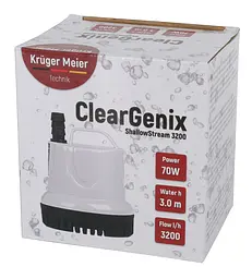 Помпа підйомна з низьким зануренням Kruger Meier ClearGenix 3200 л/г для фонтанів, акваріумів, ємностей - мініатюра 7