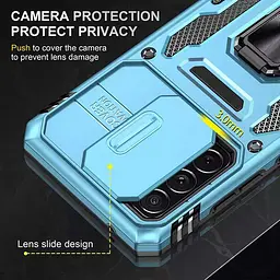 Ударостійкий чохол Camshield Army Ring для Samsung Galaxy A33 5G Блакитний / Light Blue - мініатюра 4