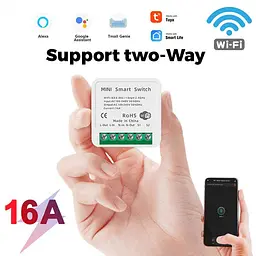 Wi-Fi реле для розумного будинку, бездротовий вимикач світла, міні реле вимикач - мініатюра 3