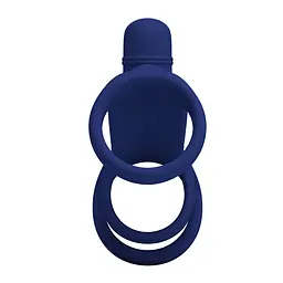 Насадка для пеніса Pretty Love Powerful ring 11.5 см синій - мініатюра 4