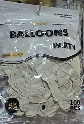 Надувні повітряні кулі HTOP 100 шт Party Balloons 30 см Товари для оформлення Дня народження Святкова атрибутика Слонова кістка - мініатюра 3