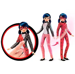 Лялька Miraculous Леді Баг та Супер-Кіт у костюмі з паєтками - Модне перетворення Марінетт у Леді Баг, 26 см (50375) - мініатюра 5