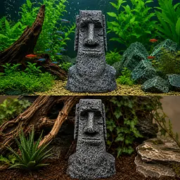 Декорація Hobby Moai Ora 1 12,5×11,5×17,5 см - статуя Моаї з укриттям для акваріума і тераріуму (41716) - мініатюра 3