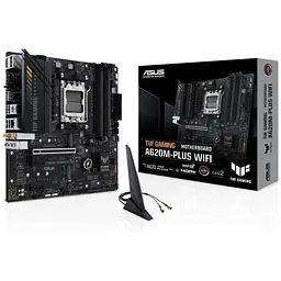 Материнська плата Asus AM5 TUF Gaming A620-PLUS WIFI, A620, 4xDDR5, Int.Video (CPU), 4xSATA3, 2xM.2, 1xPCI-E 4.0 x16, 2xPCI-E 3.0 x1, Real, Bluetooth 5.3, 4xUSB3.2/6xUSB2.0, HDMI/2xDP, MicroATX - мініатюра 2