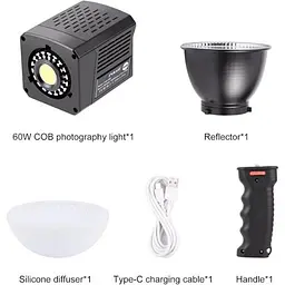 Студійне світло Puluz PU4119B 60Вт 2500-6500К CRI 95+ [163700] - мініатюра 2